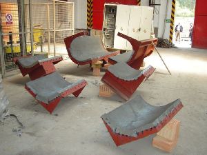 The parts of mixing manger with antiabrasive lining from TRIBET (brick factory)